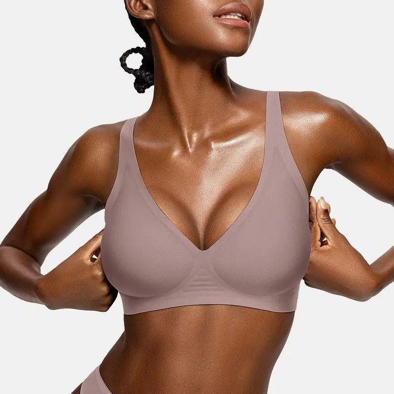 Seamless Deep V Push-Up Wireless Bra