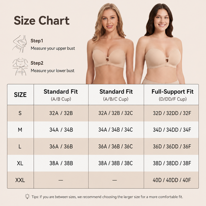 🔥No-Slip Front Closure Push-Up Strapless Bra