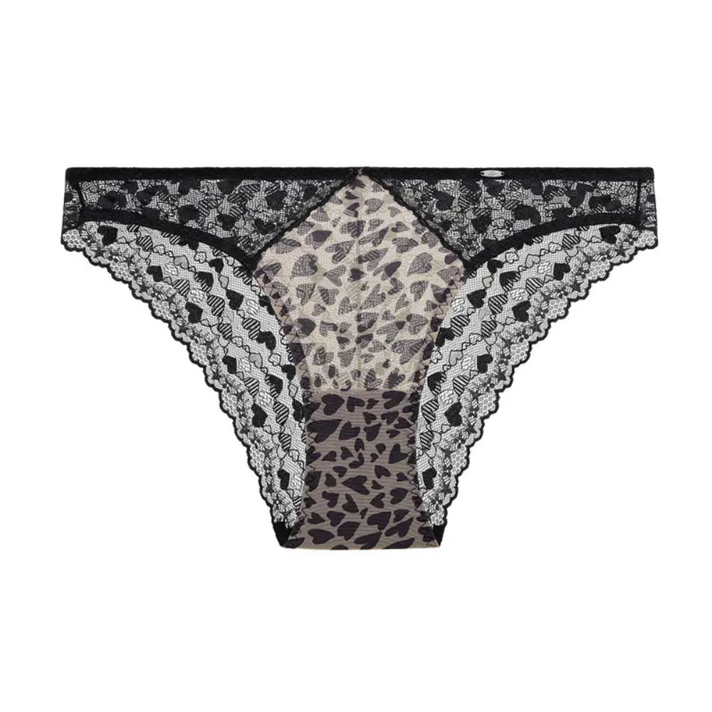 Leopard Heart Lace Panties