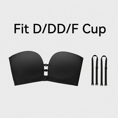 🔥No-Slip Front Closure Push-Up Strapless Bra