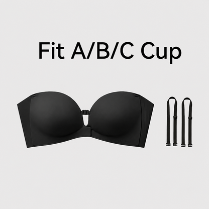 🔥No-Slip Front Closure Push-Up Strapless Bra