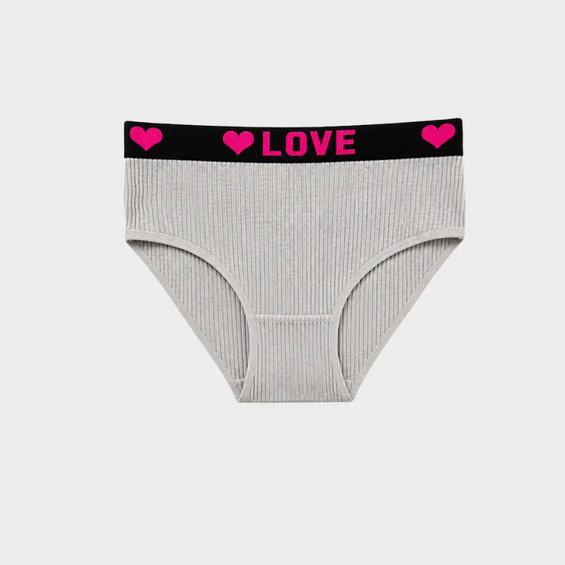 6 Pack LOVE Print Cotton Bikini Panties