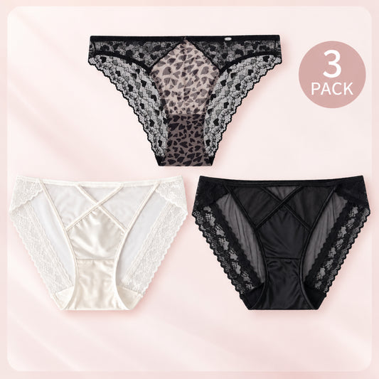 Leopard Heart Lace Panties
