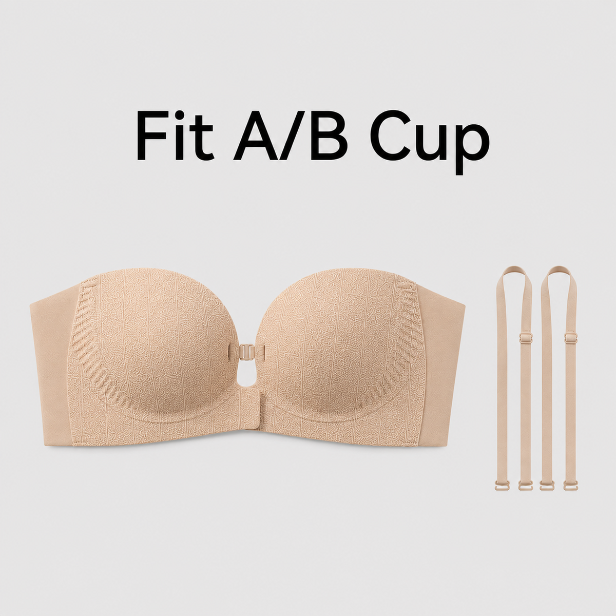 🔥No-Slip Front Closure Push-Up Strapless Bra
