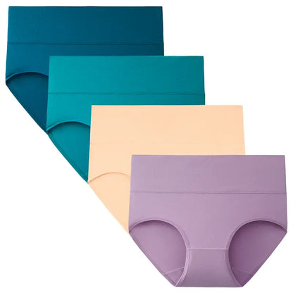 4/5-Pack Plus Size XS-6XL High-Waisted Cotton Underwear  – Soft Full Coverage Briefs