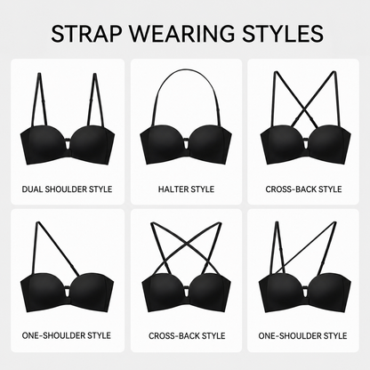 🔥No-Slip Front Closure Push-Up Strapless Bra