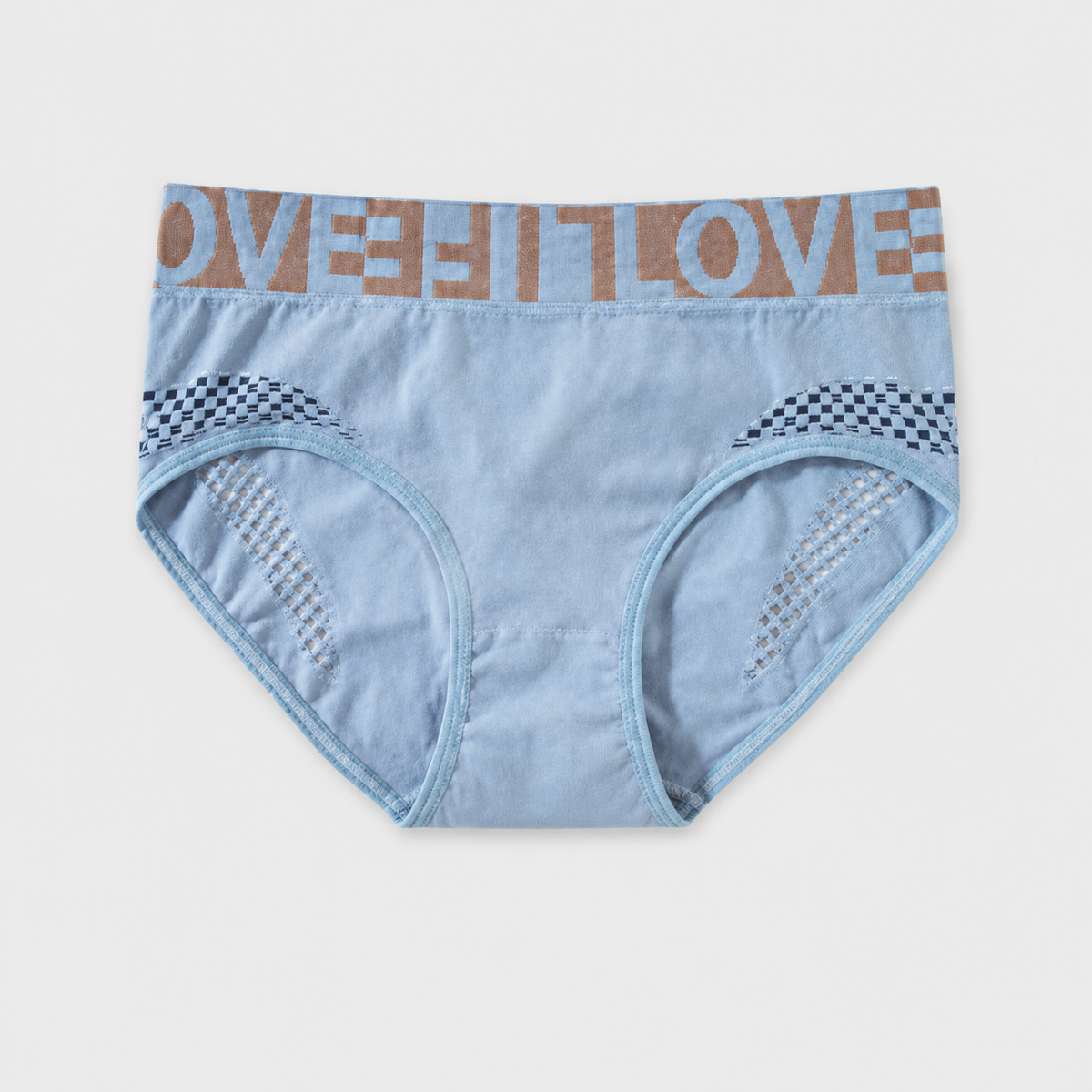 Grid Cutout Wide-Waistband Panties
