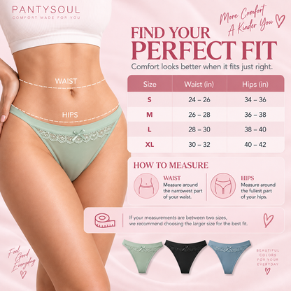 Silky Lace-Trim Bikini Panties – Soft Stretch Everyday Underwear