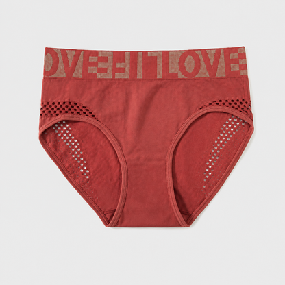 Grid Cutout Wide-Waistband Panties
