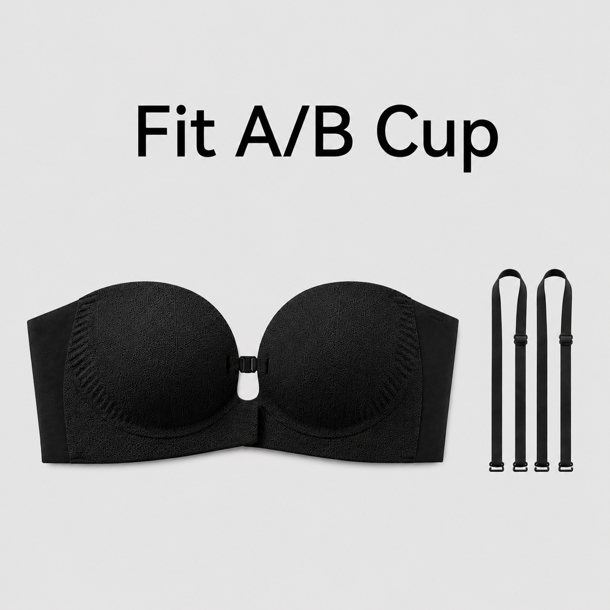 🔥No-Slip Front Closure Push-Up Strapless Bra