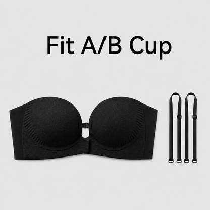 🔥No-Slip Front Closure Push-Up Strapless Bra